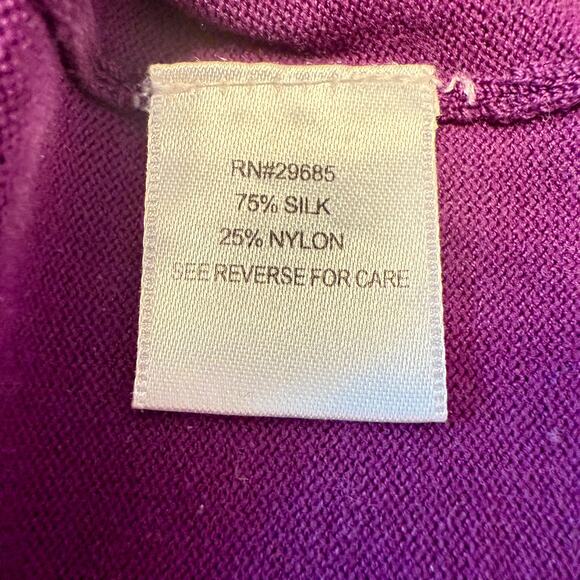 Pendleton Silk Blend Knit Tee Shirt Women's XS Blue & Purple Short Sleeve - Picture 8 of 10